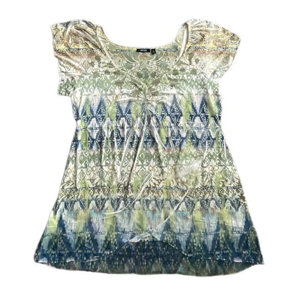 Y2K Fairy Style Printed Short Sleeves Top Size Large - Picture 1 of 7